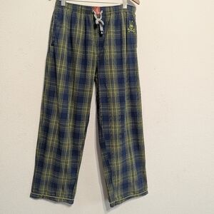 Psycho Bunny Logo-Print Pajama Pants Large Waist 34 Stretch Plaid 100% Cotton